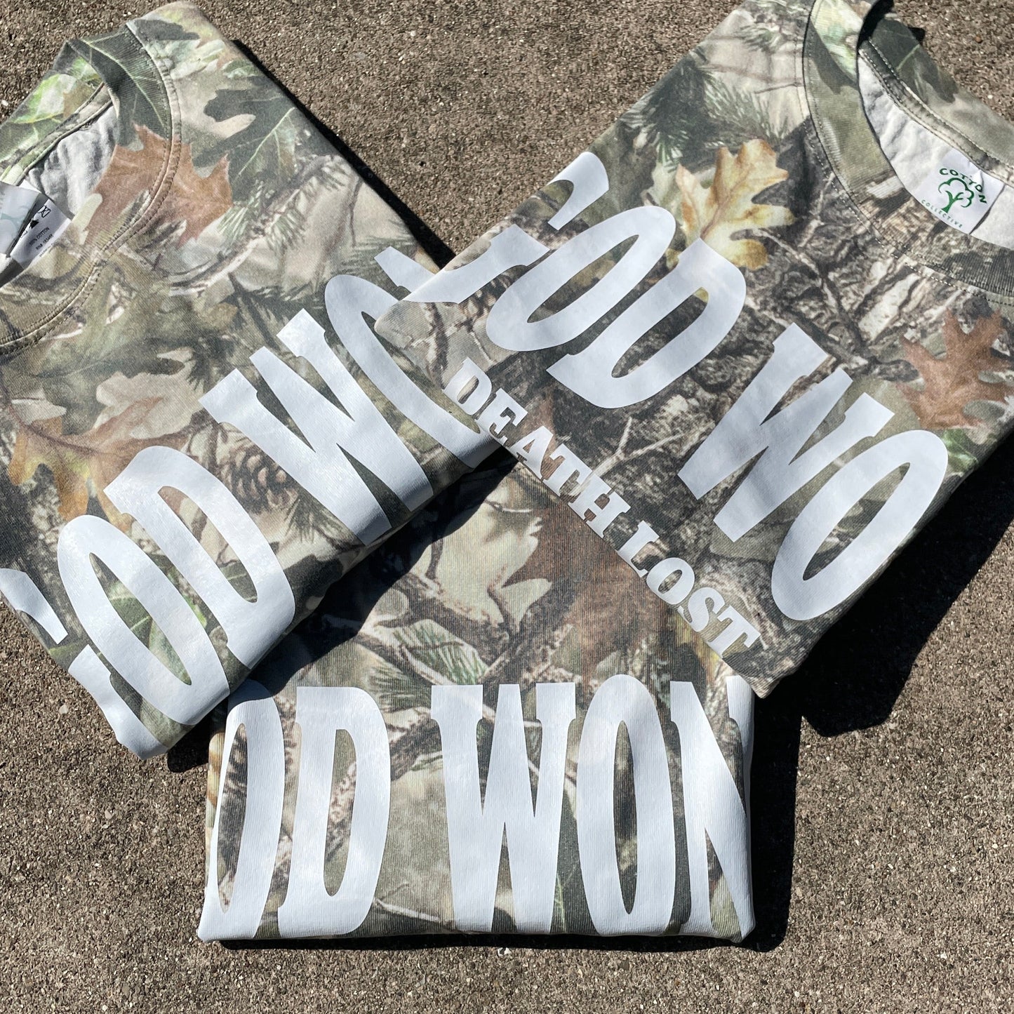 God Won Tee - Vintage Wooded Camo
