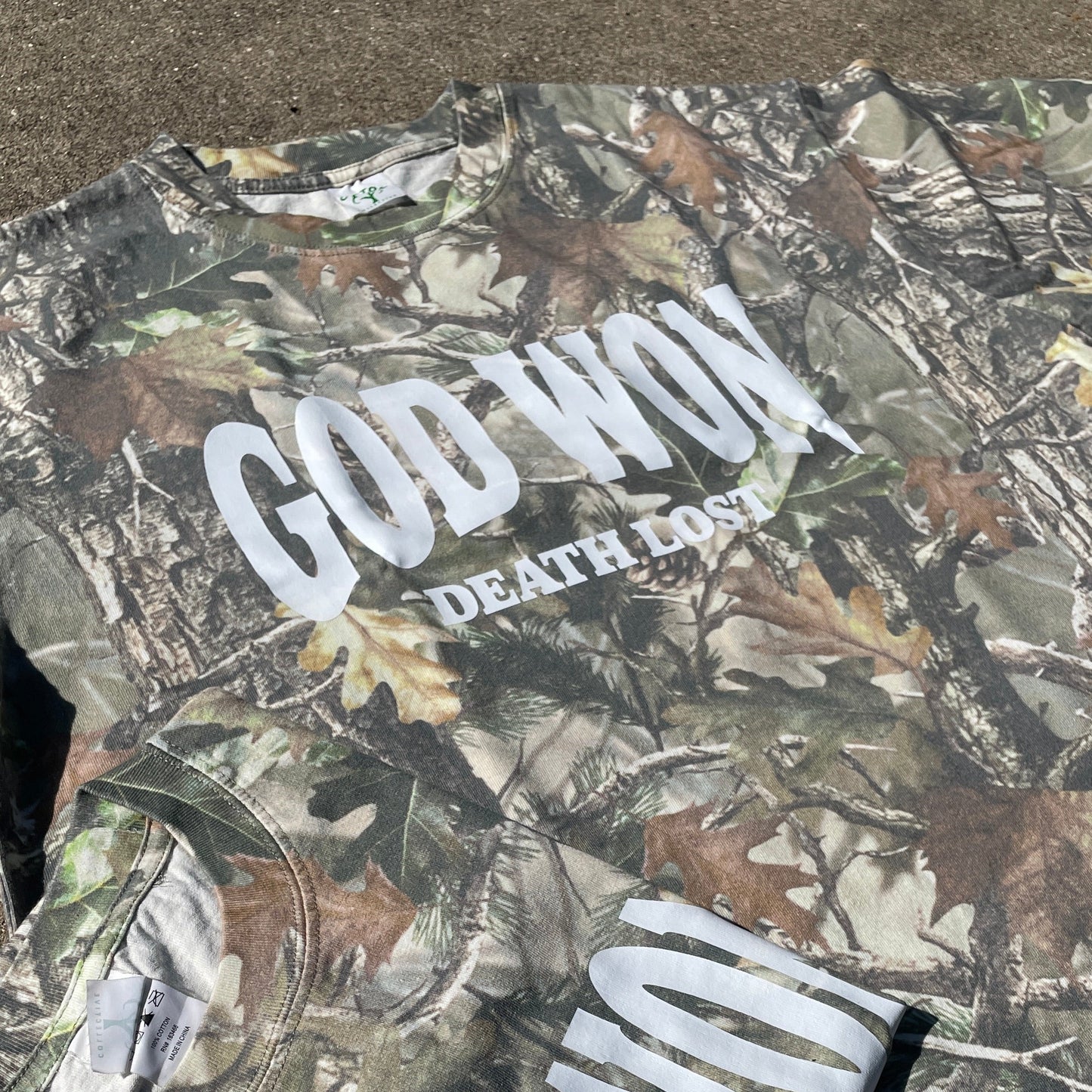 God Won Tee - Vintage Wooded Camo
