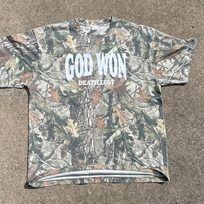 God Won Tee - Vintage Wooded Camo